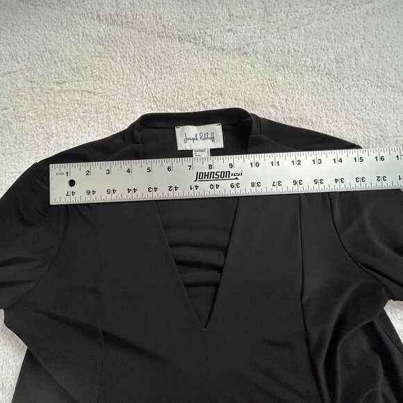 Joseph Ribkoff Womens Black V-Neck Asymmetrical Tunic Top Size 2 Stretch Casual - Picture 5 of 7